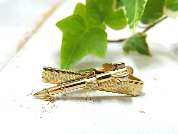 【RUGIN・ロケット&ミサイルモチーフ】ヴィンテージ・タイピン・ゴールド色・ミリタリー