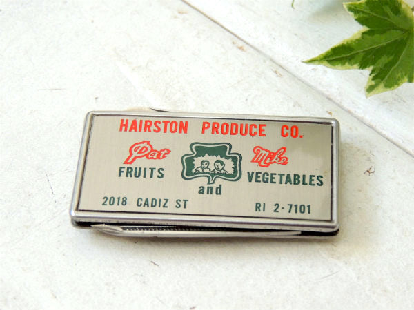 フルーツ&ベジタブル ヴィンテージ・ポケットナイフ&マネークリップ・ナイフ&ヤスリ付き