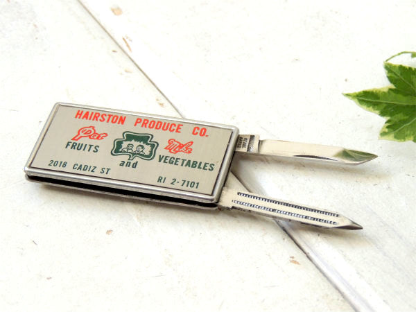 フルーツ&ベジタブル ヴィンテージ・ポケットナイフ&マネークリップ・ナイフ&ヤスリ付き