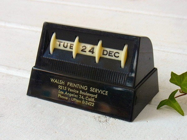 ノベルティ・プラスティック製・ヴィンテージ・デスクカレンダー/卓上カレンダー USA