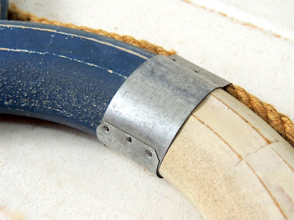 マリン インテリア ディスプレイ・編み込みロープ・ヴィンテージ・浮き輪・ライフブイ・看板 ブイ US