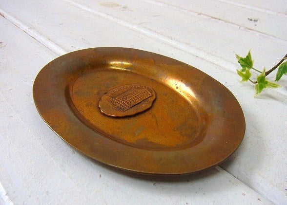 HUNTINGTON 銀行 アドバタイジング 真鍮製 アンティーク マネートレイ ポケットチェンジ トレイ