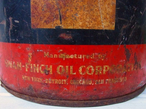 【SWAN-FINCH OIL】木製ハンドル・ヴィンテージ・オイル缶/ブリキバケツ　USA