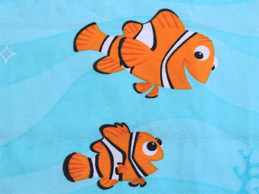 【ファインティング・ニモ】ディズニー・海&コーラル柄・魚・ユーズドシーツ(フラットタイプ) USA