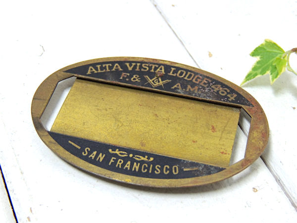 【フリーメイソン】1886's~サンフランシスコ・ヴィンテージ・ネームタグ・名札・ブローチ