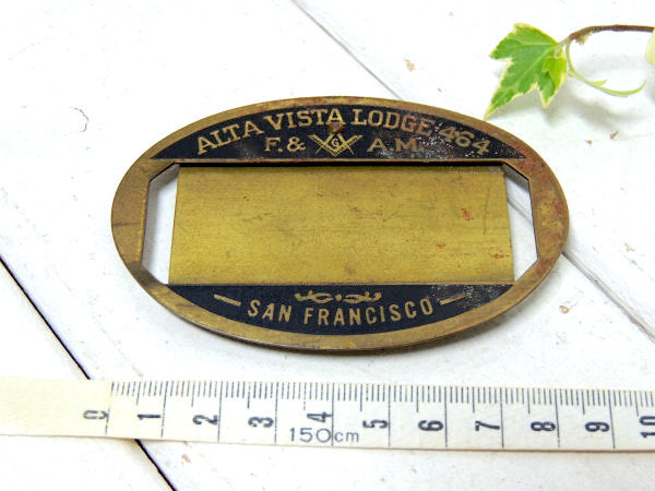 【フリーメイソン】1886's~サンフランシスコ・ヴィンテージ・ネームタグ・名札・ブローチ