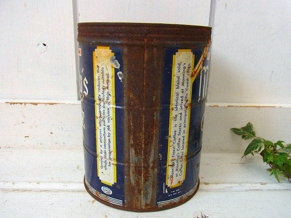 【Manning's COFFEE】ブリキ製・ヴィンテージ・コーヒー缶/ティン缶 USA