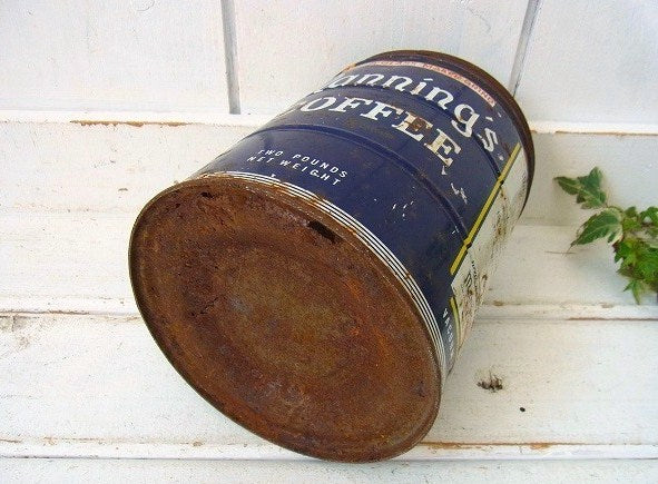 【Manning's COFFEE】ブリキ製・ヴィンテージ・コーヒー缶/ティン缶 USA