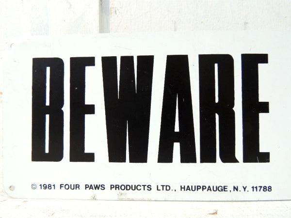 【BEWARE OF DOG】猛犬注意・侵入禁止・標識・ヴィンテージ・サイン・看板・NY
