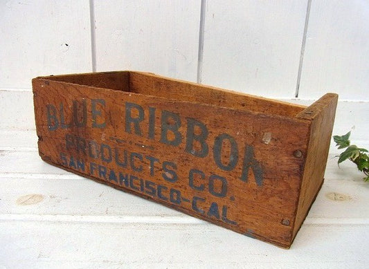 【BLUE RIBBON】アンティーク・ウッドボックス/木箱/USA/ドリンク