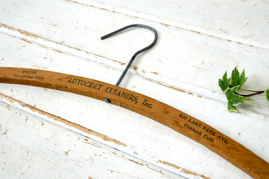 カリフォルニア オークランド クリーニング店 アンティーク 木製 ハンガー アドバタイジング US