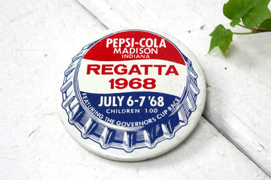1968年 ペプシ コーラ・インディアナ・アドバタイジング ・ヴィンテージ・缶バッジ・USA