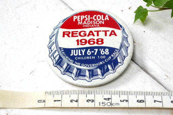 1968年 ペプシ コーラ・インディアナ・アドバタイジング ・ヴィンテージ・缶バッジ・USA