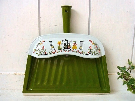 【J.V.REED】フォークアート柄・ティン製・アンティーク・ダストパン/ちりとり USA