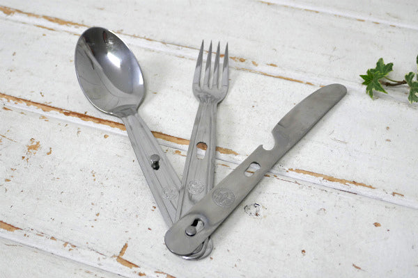 USA ボーイスカウト ケース付き 60s ビンテージ カトラリーセット スプーン ナイフ フォーク アウトドア キャンプ