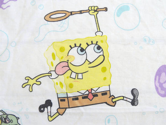 【スポンジボブ】イカルド&プランクトン・シャボン玉柄・ユーズドシーツ(ボックスタイプ)