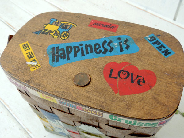 【Caro-Nan】1974年・トラベルシリーズ・木製・アンティーク・カロナンバスケット/カゴバッグ