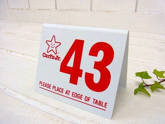 【Carl's Jr.】43・カールスジュニア・卓上・ナンバープレート/番号札 USA