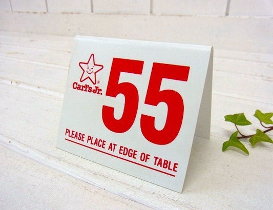 【Carl's Jr.】55・カールスジュニア・卓上・ナンバープレート/番号札 USA