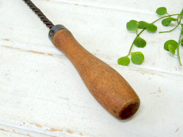 牛 COW・シャビー・アイアン×木製 ハンドル・ヴィンテージ・布団たたき・カーペットビーター USA