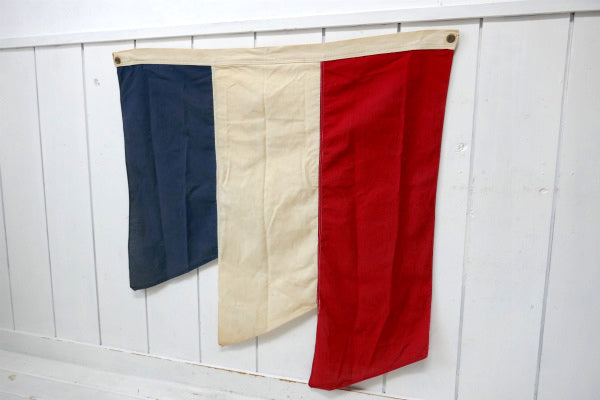 EVERWEAR 赤白青 トリコロール 垂れ幕 ビンテージ バナー フラッグ タペストリー US 旗