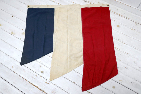 EVERWEAR 赤白青 トリコロール 垂れ幕 ビンテージ バナー フラッグ タペストリー US 旗