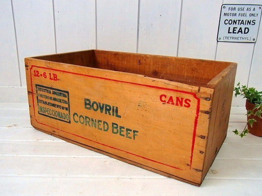 【BOVRIL CORNED BEEF】コンビーフ・ヴィンテージ・ウッドボックス/木箱　USA