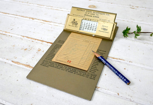 インダストリアル カレンダー付き ノベルティ 50s ビンテージ バインダー クリップボード USA