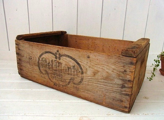 【Del Monte】デルモンテのシャビーなアンティーク・ウッドボックス/木箱 USA