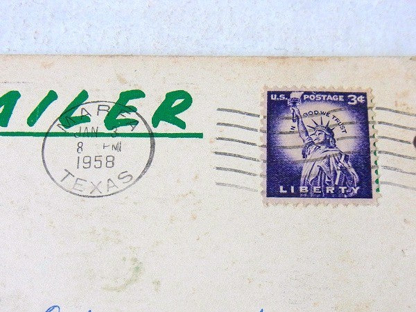 テキサスの50'sヴィンテージ・ポストカード/絵はがき/壁飾り/ウォールデコ