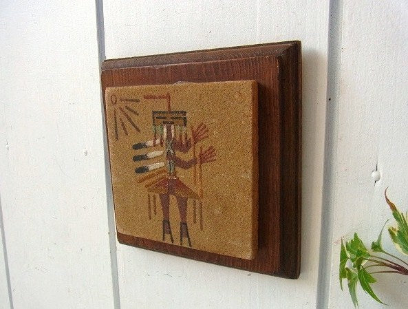 ネイティブアメリカン・ナバホ族・ヴィンテージ・サンドペイント・ウォールデコ・砂絵 USA