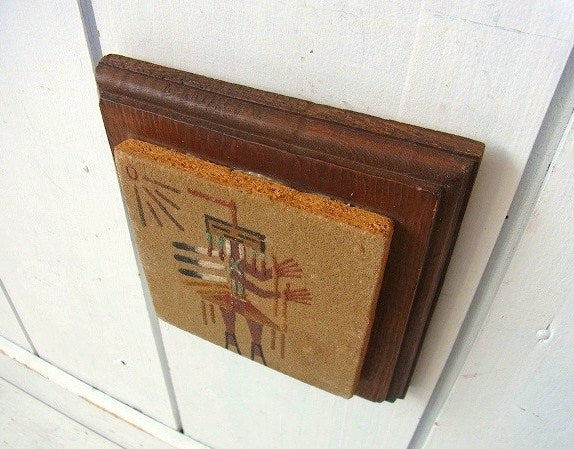 ネイティブアメリカン・ナバホ族・ヴィンテージ・サンドペイント・ウォールデコ・砂絵 USA