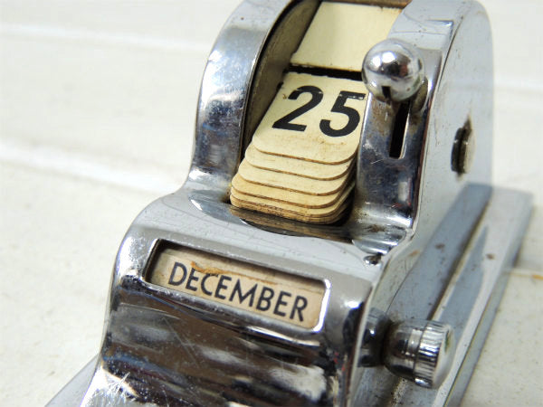 ドイツ製・レジスター形・日めくり式の小さなアンティーク・デスクカレンダー/卓上カレンダー