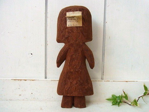 インディアン・少女の木彫り・ヴィンテージ・ドール/人形/ネイティブ