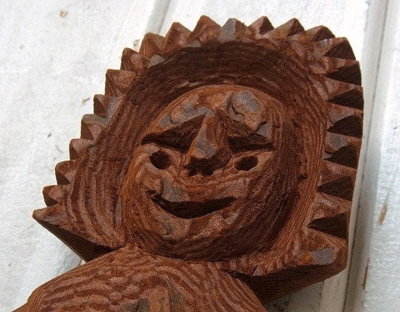 インディアン・少女の木彫り・ヴィンテージ・ドール/人形/ネイティブ