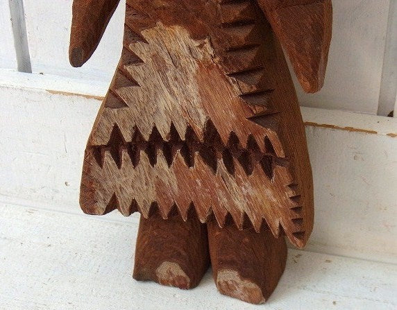 インディアン・少女の木彫り・ヴィンテージ・ドール/人形/ネイティブ