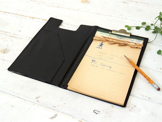 ブラックトーン レポート用紙付き ヴィンテージ 2つ折り クリップボード バインダー