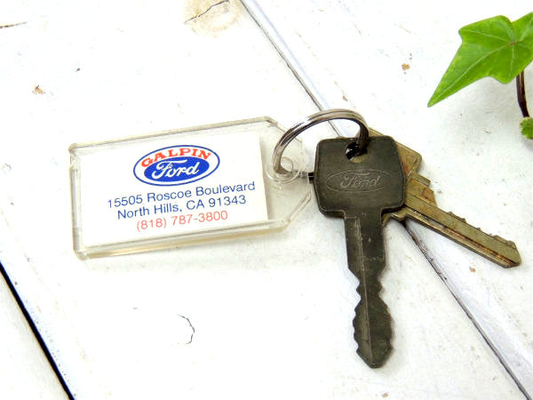 【フォード・CALIFORNIA】ネームキーホルダー・USA・ビンテージ・鍵2本・アドバタイジング