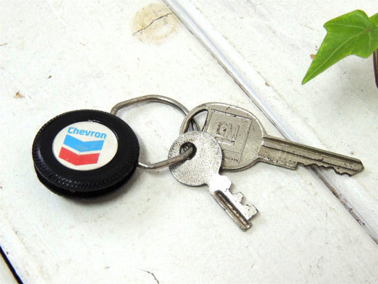 USA シェブロン・オイル カンパニー アドバタイジング ヴィンテージ・タイヤ型・キーホルダー・鍵2本付き