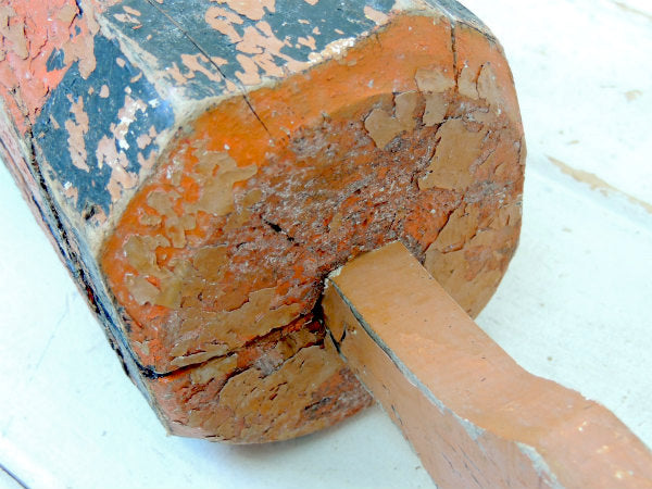 シャビー・マリン・ナンバー入り・木製・ヴィンテージ・ロブスター・ブイ・トラップ・浮き・インテリア