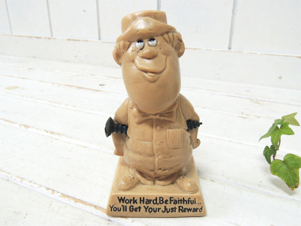 ボルトを持った男性・1970's・ヴィンテージ・メッセージドール/人形 USA