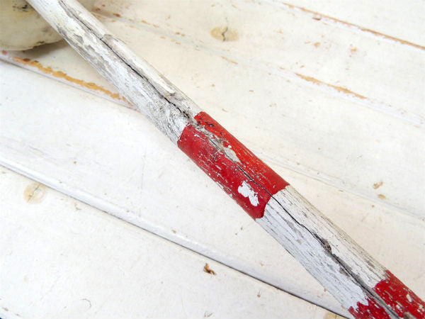 マリン・ナンバー入り・白×赤・ビッグサイズ・木製・ヴィンテージ・ロブスター・ブイ・トラップ・浮き