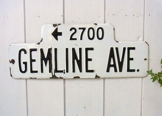 【GEMLINE AVE】ホーロー製・ヴィンテージ・ストリートサイン/街路サイン　USA