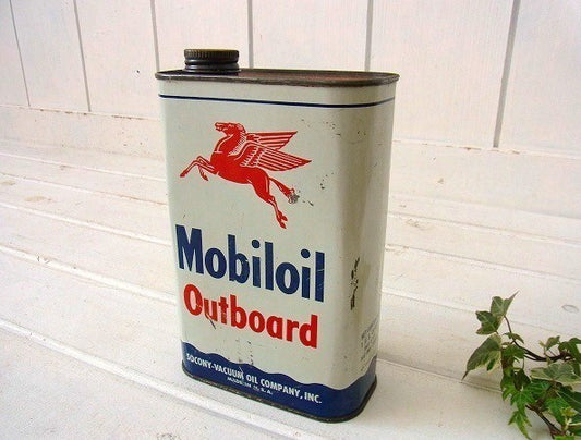 【Mobil】モービル・ヴィンテージ・モーターオイル缶/ブリキ缶　USA