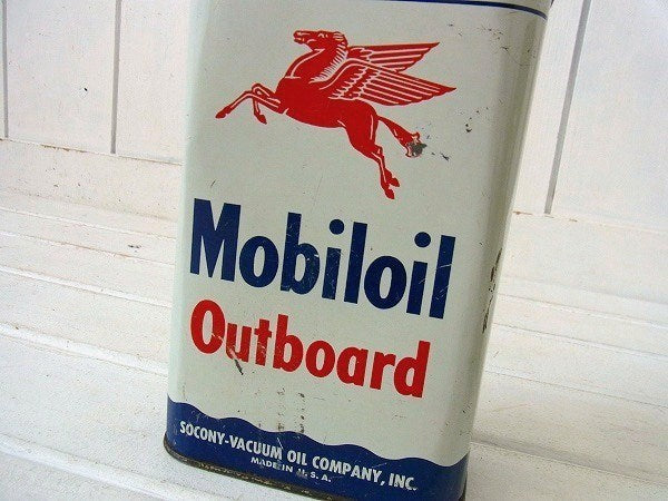【Mobil】モービル・ヴィンテージ・モーターオイル缶/ブリキ缶　USA