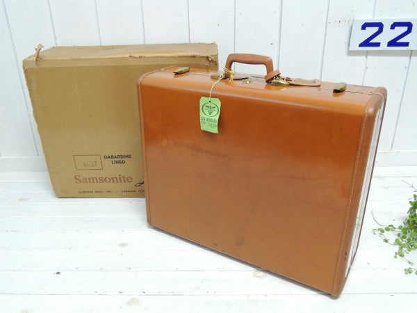 【Samsonite】サムソナイト・鍵付き・キャメル色・ヴィンテージ・スーツケース/トランク(箱付)
