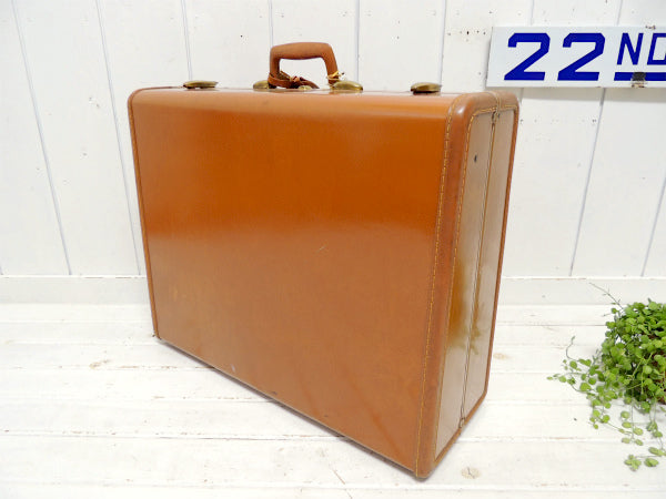 【Samsonite】サムソナイト・鍵付き・キャメル色・ヴィンテージ・スーツケース/トランク(箱付)