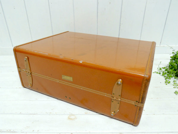 【Samsonite】サムソナイト・鍵付き・キャメル色・ヴィンテージ・スーツケース/トランク(箱付)