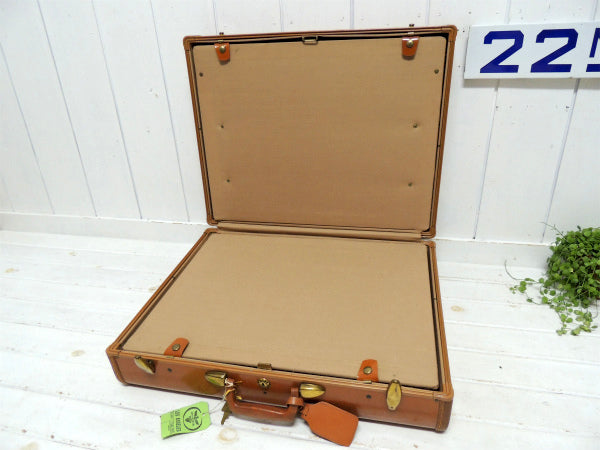 【Samsonite】サムソナイト・鍵付き・キャメル色・ヴィンテージ・スーツケース/トランク(箱付)