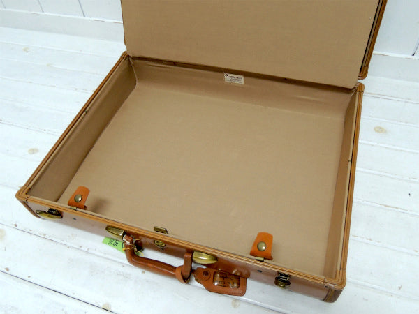 【Samsonite】サムソナイト・鍵付き・キャメル色・ヴィンテージ・スーツケース/トランク(箱付)